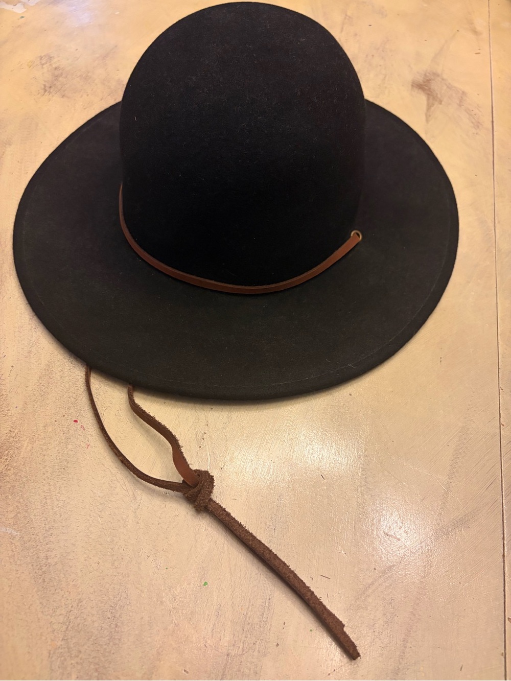 Brixton Tiller Black Felt Wide Brim Hat Size S Solid Casual Outdoor